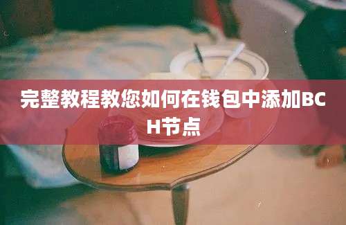 完整教程教您如何在钱包中添加BCH节点